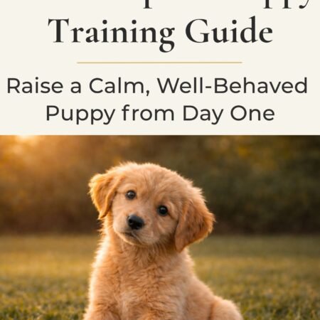 The Complete Puppy Training Guide book cover by PrimeDoggy – raise a calm, well behaved puppy from day one with step by step training, potty training, crate training, and behavior guidance