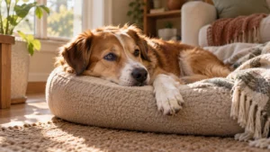 Dog resting with paw extended, illustrating why an on-and-off limp is still worth paying attention to.